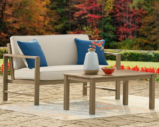 Fynnegan Outdoor Loveseat with Table (Set of 2) image