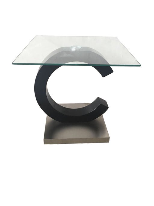 Matte Black & Stainless Steel End Table image