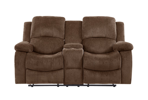Brown Console Reclining Loveseat image