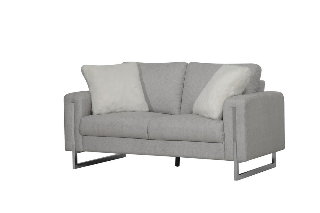Grey Loveseat with 2 Pillows image