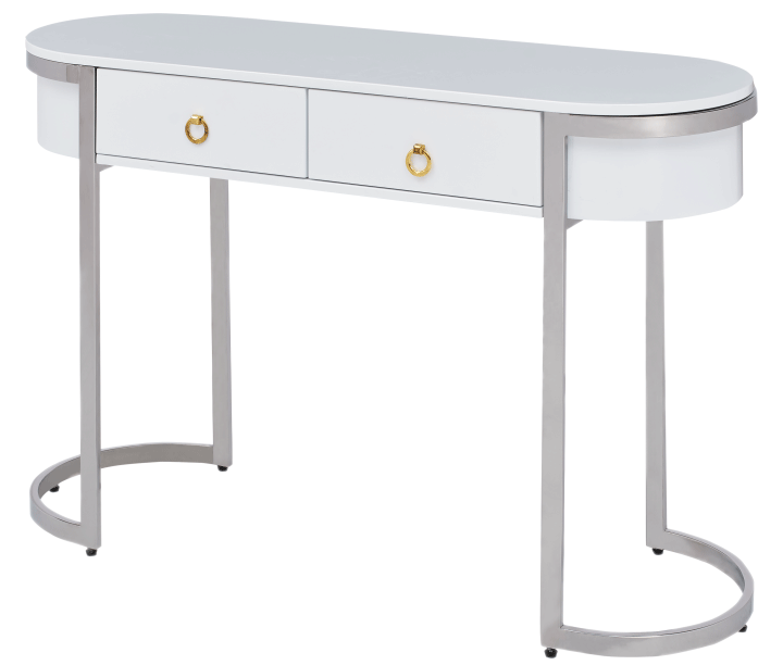 131 Hallway Console Table White/Silver SET
